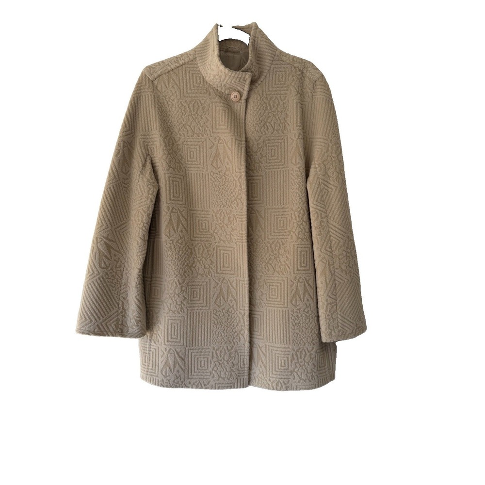 Textured Geometric Jacket Neutral Minimalist Coat Modern Fall Layering